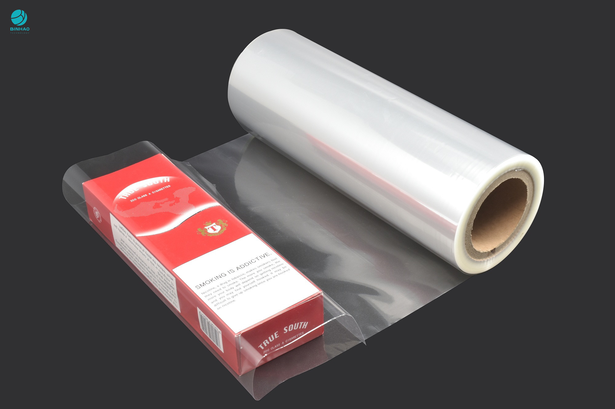rotolo di film saldante a caldo lucido enorme di 360mm chiaro BOPP per l'imballaggio del contenitore di sigaretta
